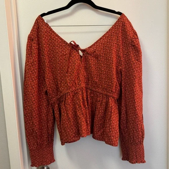 NWOT Madewell Tie-Back Peplum Top in Campden Daisies - Picture 3 of 3